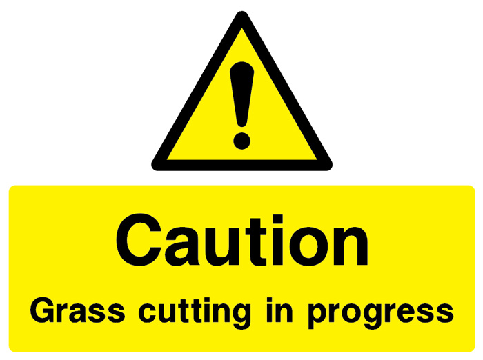 Caution - Grass Cutting In Progress