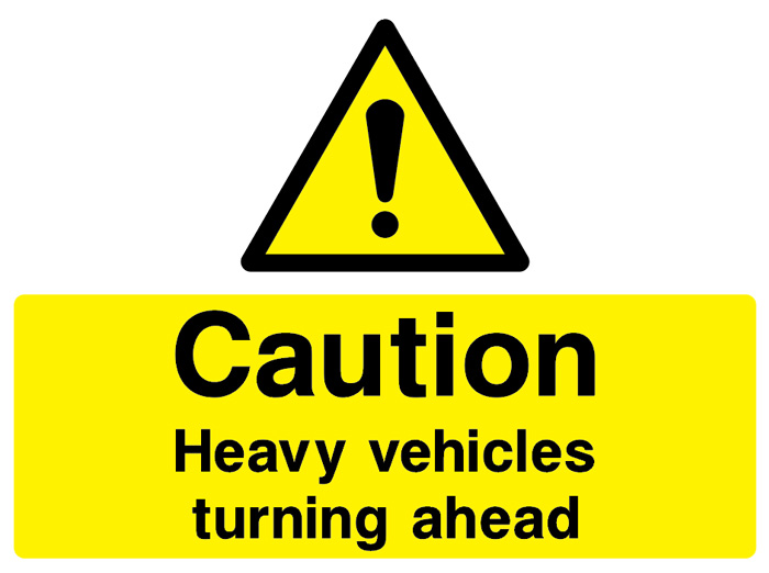 Caution - Heavy Vehicles Turning Ahead