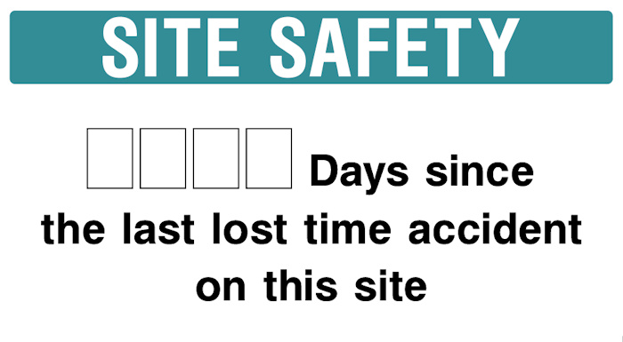 Days Since The Last Lost Time Accident On This Site