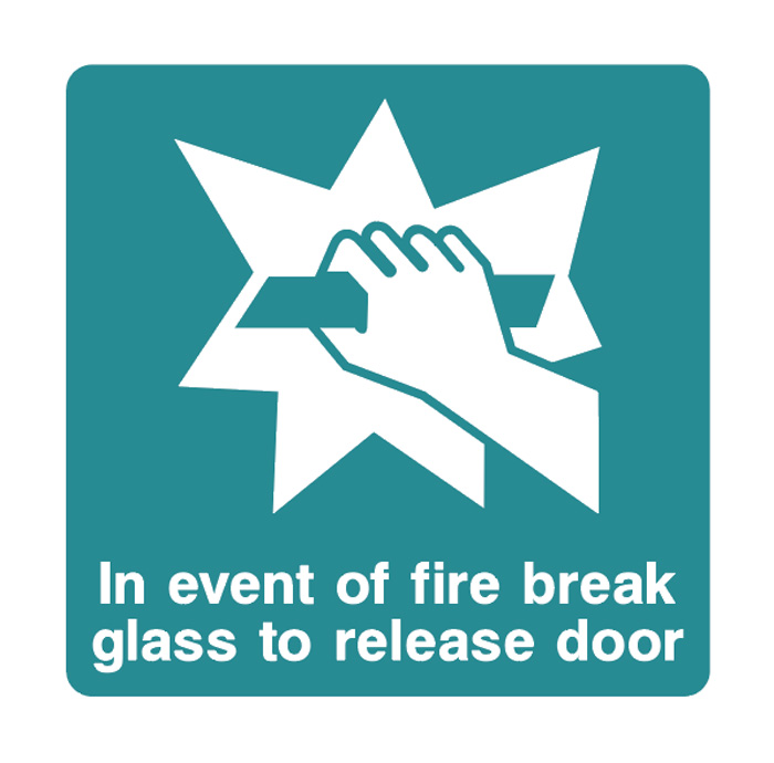 Emergency - Square - Break Glass To Release Door