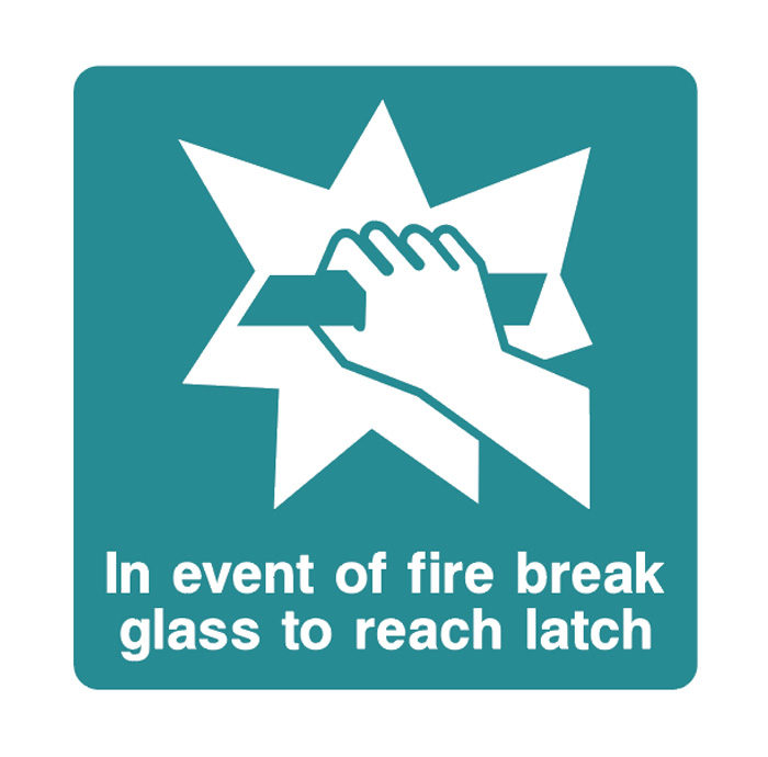 Emergency - Square - Break Glass To Reach Latch