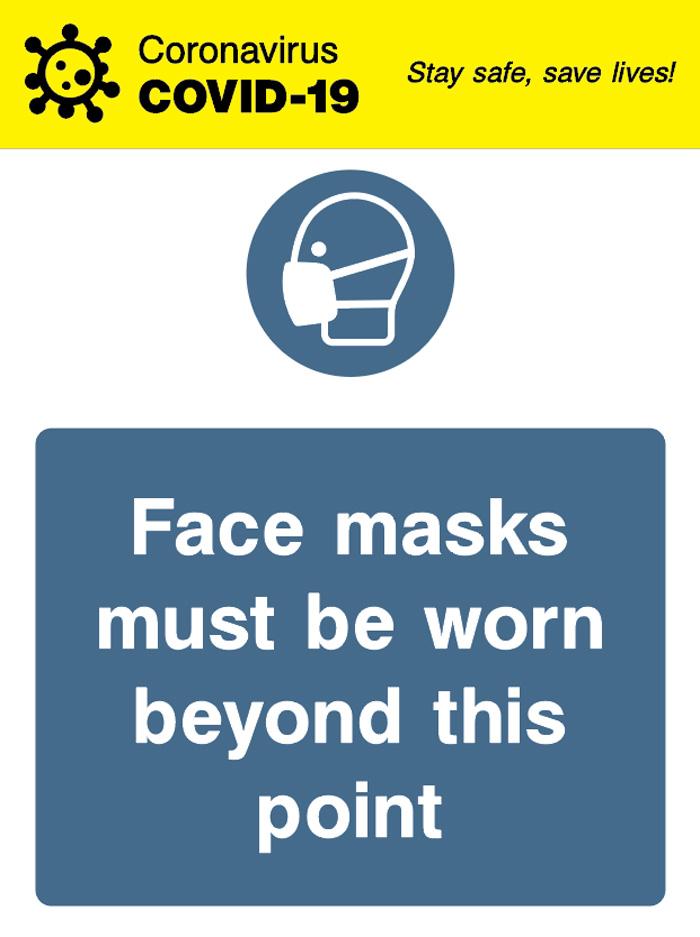 Face Mask Must Be Worn Beyond This Point - Covid 19