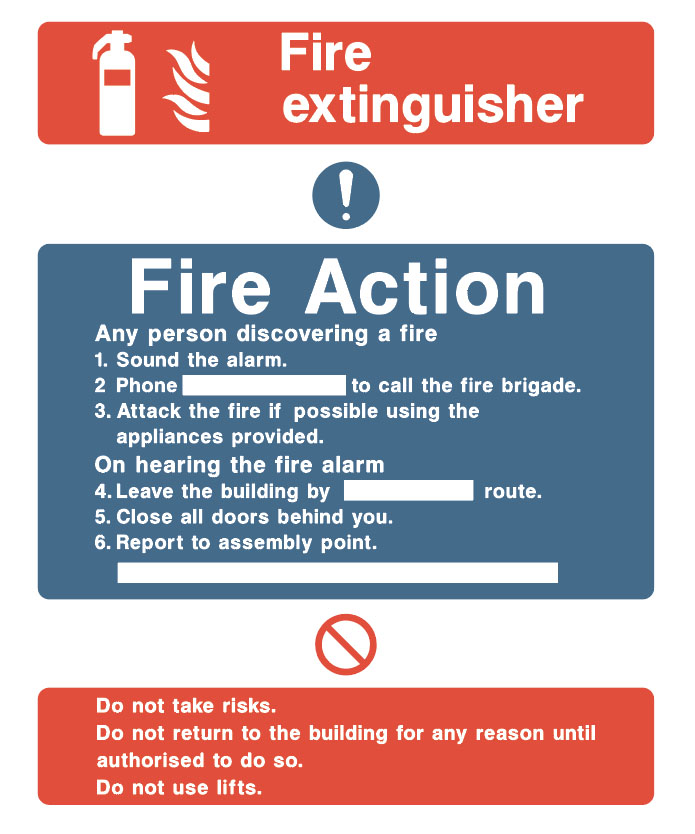 Fire Action Board - Fire Extinguisher