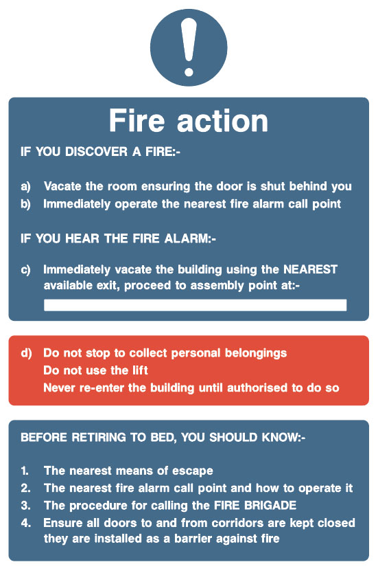 Fire Action Board - Type T