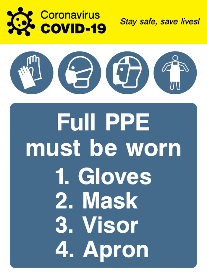 Full PPE Must Be Worn - Covid 19