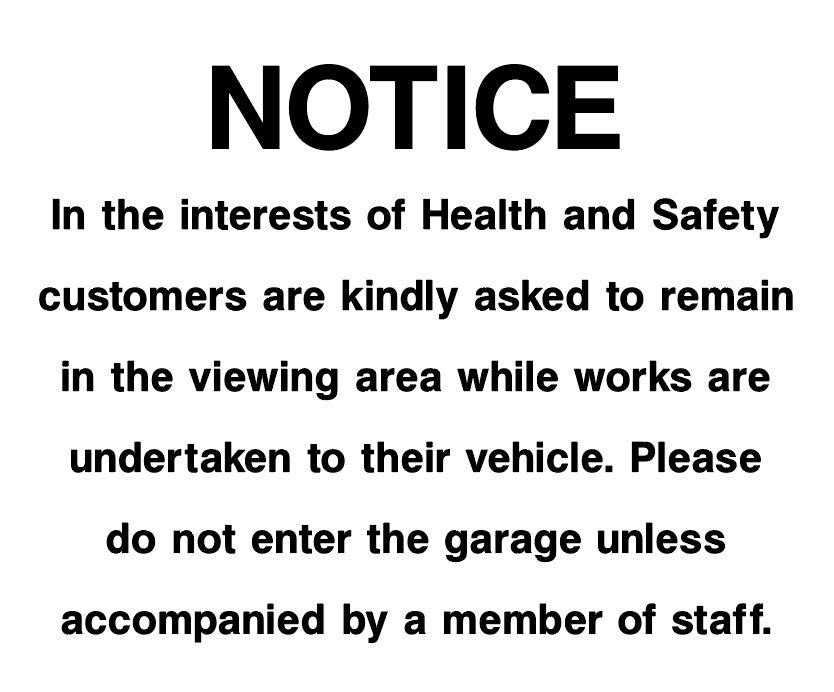 Garage Signs - Health And Safety Notice