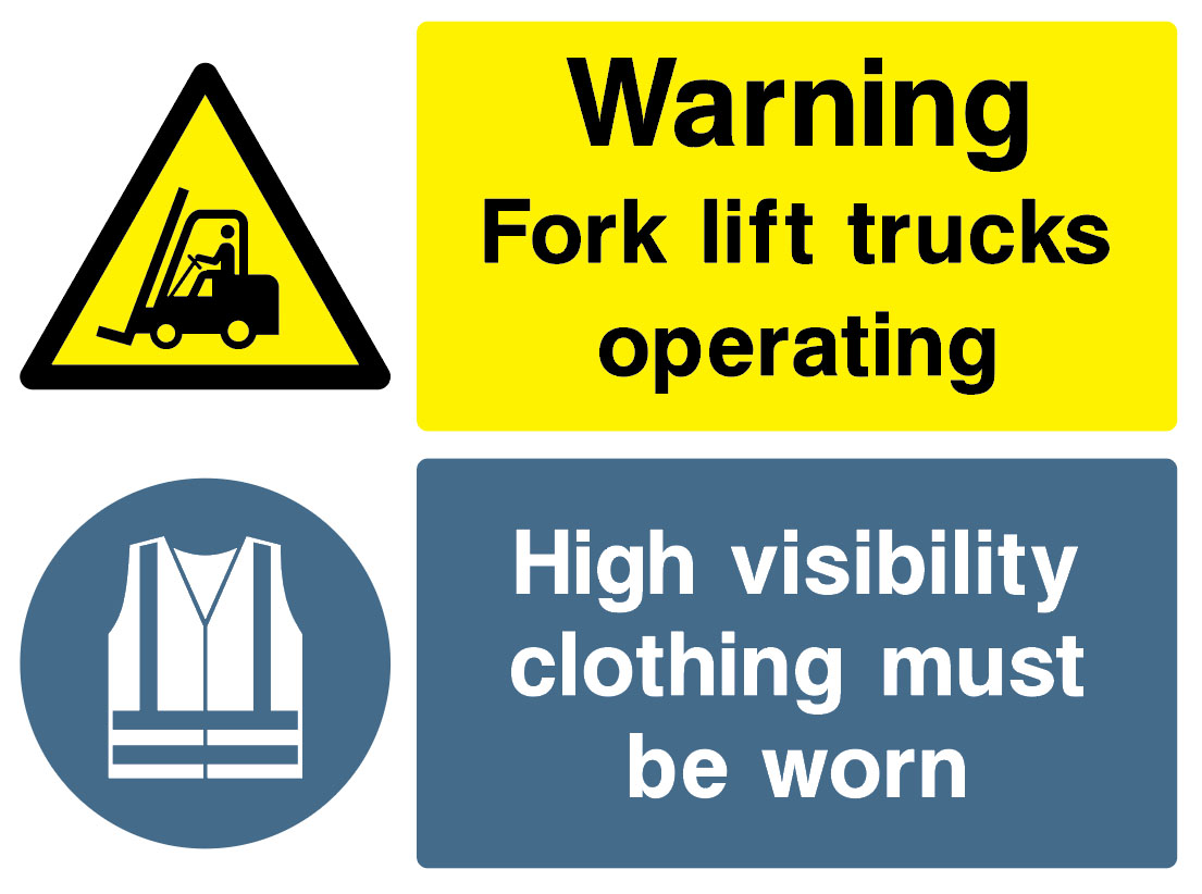 Garage Signs - Warning Fork Lift Trucks Operating