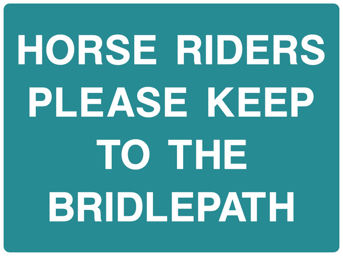 HORSE RIDERS PLEASE KEEP TO THE BRIDLEPATH