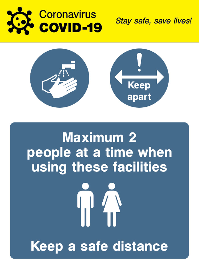 Maximum 2 Person At A Time When Using These Facilities - Covid 19