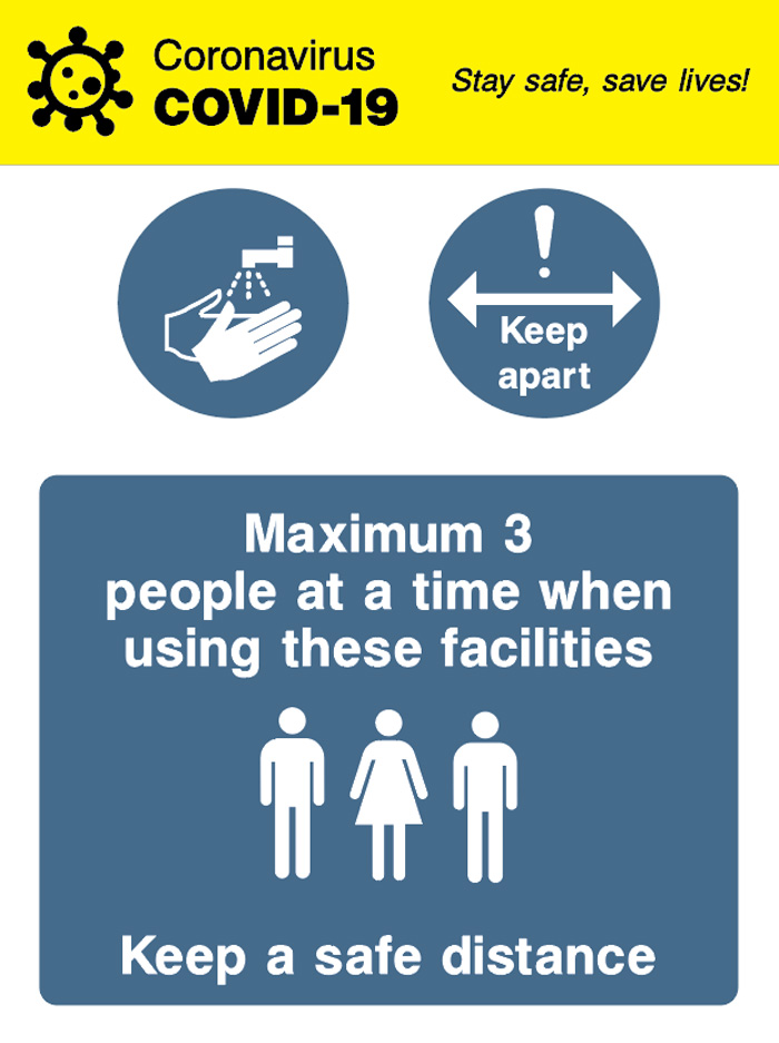 Maximum 3 Person At A Time When Using These Facilities - Covid 19