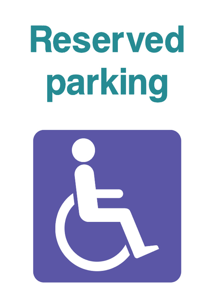 Reserved Parking - Text above