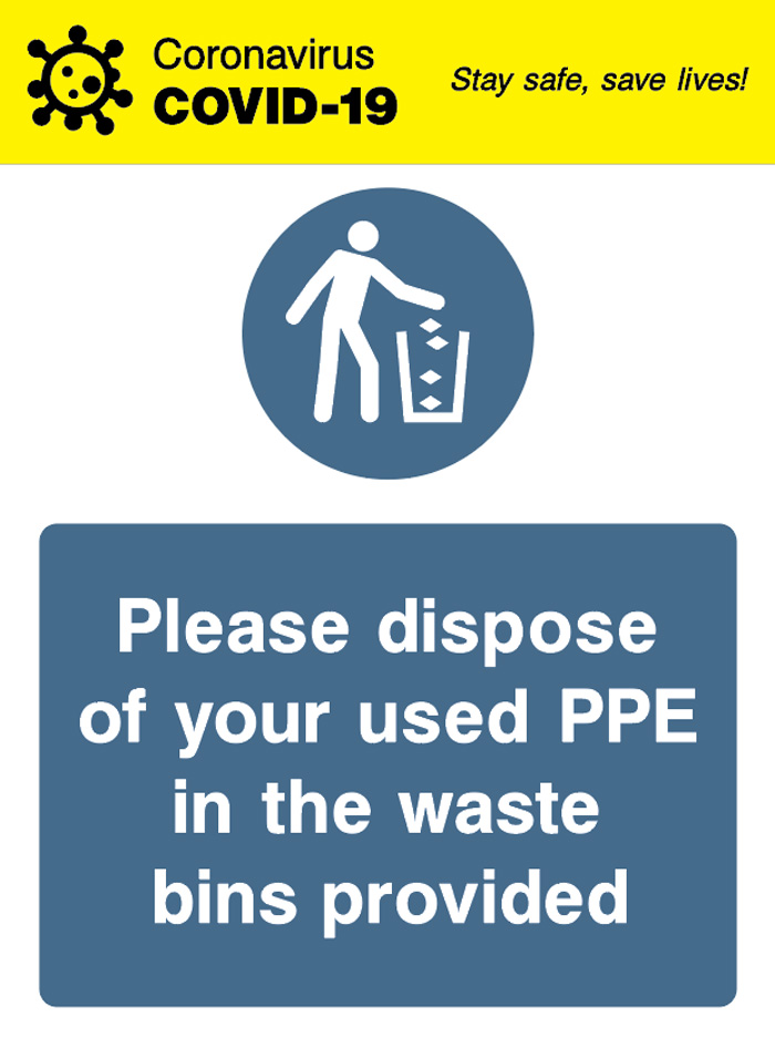 Please Dispose Of Your Used PPE - Covid 19