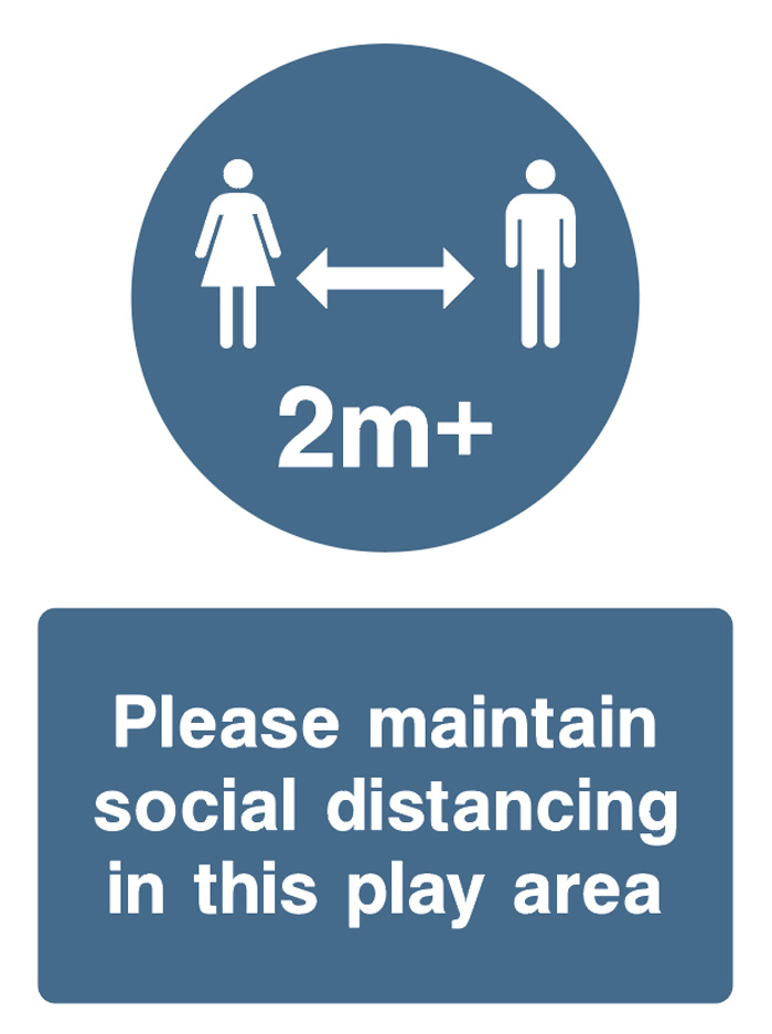 Please Maintain Social Distancing In This Play Area - 2m