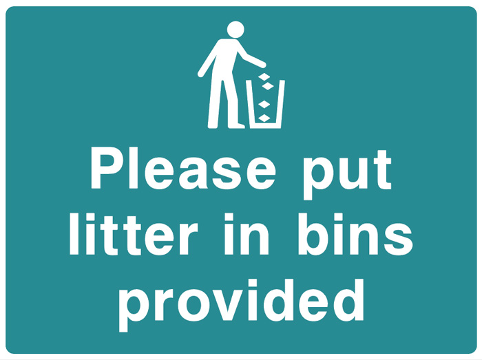 Please Put Litter In Bins Provided