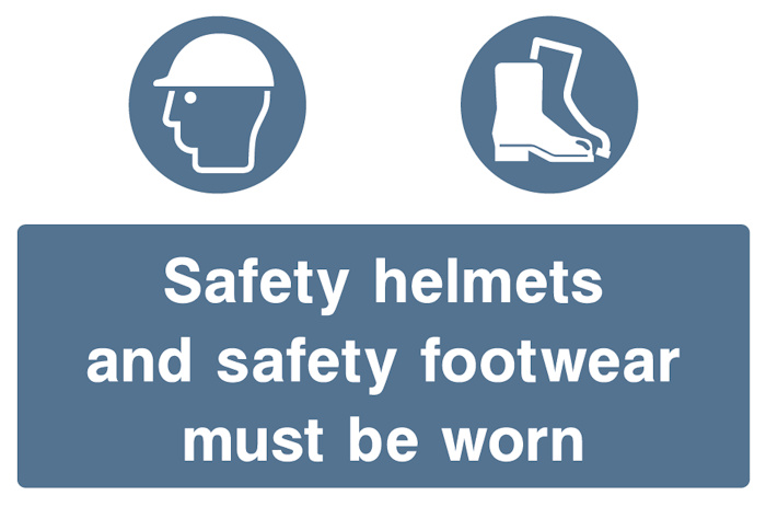 Safety Helmets and Safety Footwear Must Be Worn