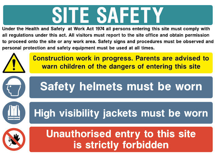 Site Safety Board - Type A - Safety Helmets Must Be Worn