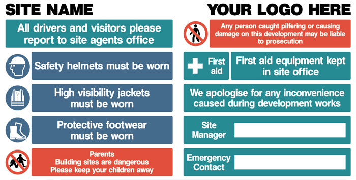 Site Safety Board - All drivers and visitors