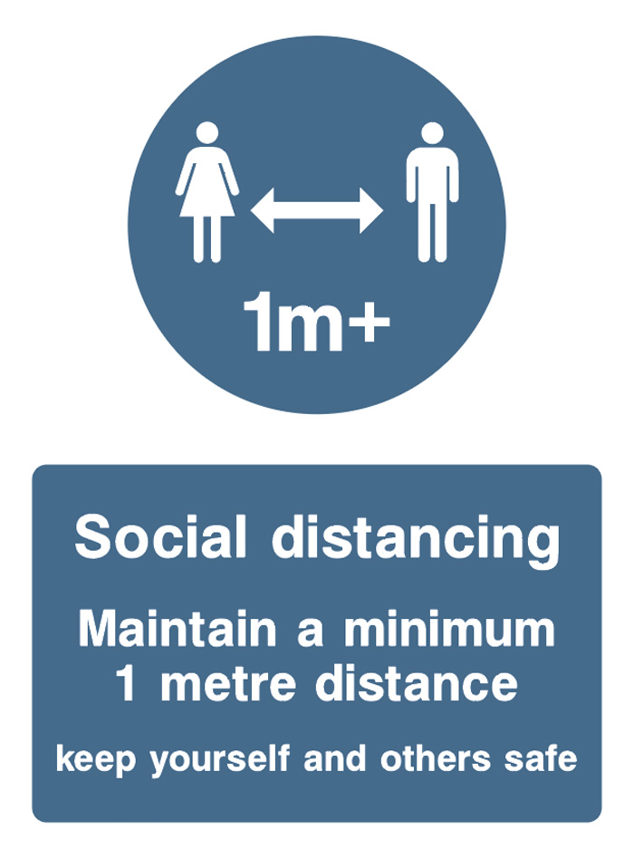 Social Distancing - Maintain A Minimum Distance - 1m