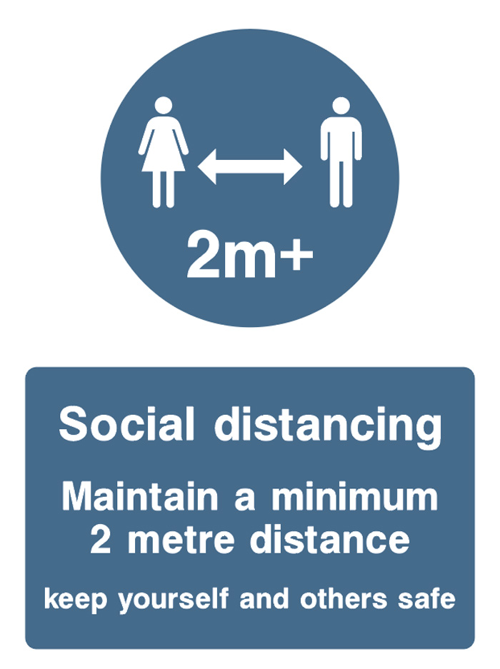 Social Distancing - Maintain A Minimum Distance - 2m