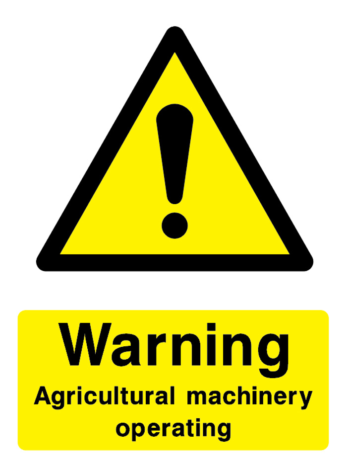 Warning - Agricultural Machinery Operating