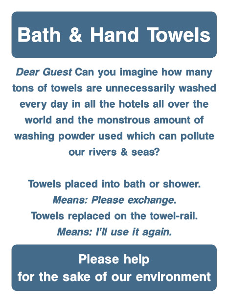 Hotel Signs - Bath And Hand Towels