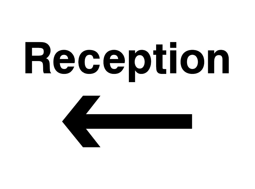 Hotel Signs - Reception Left