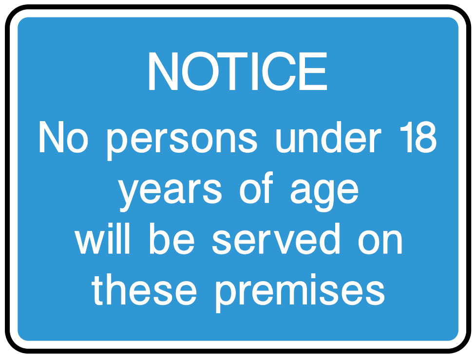 Information Signs - No Persons Under 18