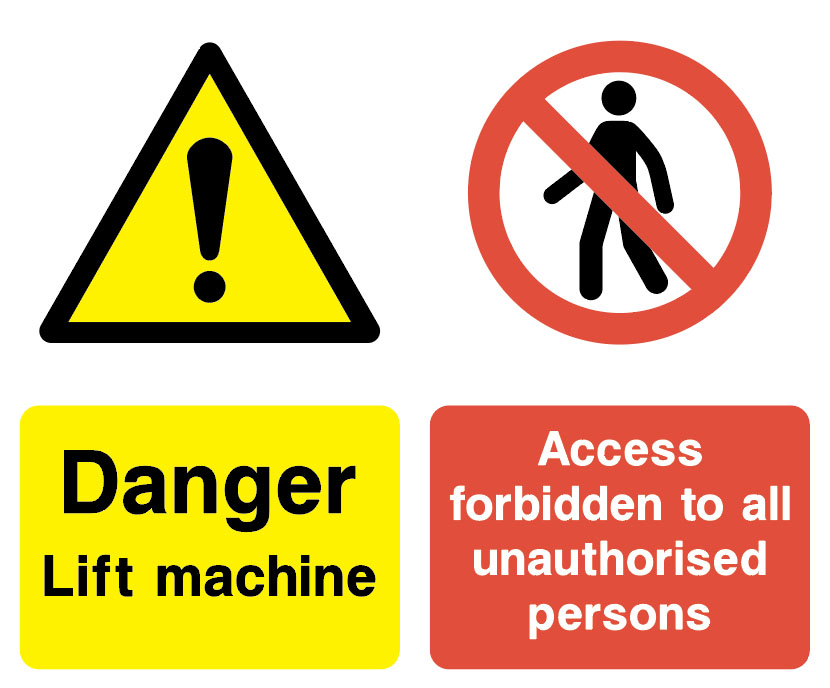 Lift And Escalator Safety - Danger Lift Machine Safety Sticker