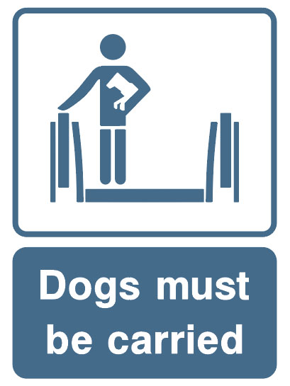 Lift And Escalator Safety - Dogs Must Be Carried