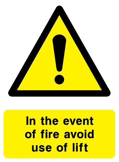 LIft And Escalator Safety - In The Event Of A Fire Avoid Use Of Lift