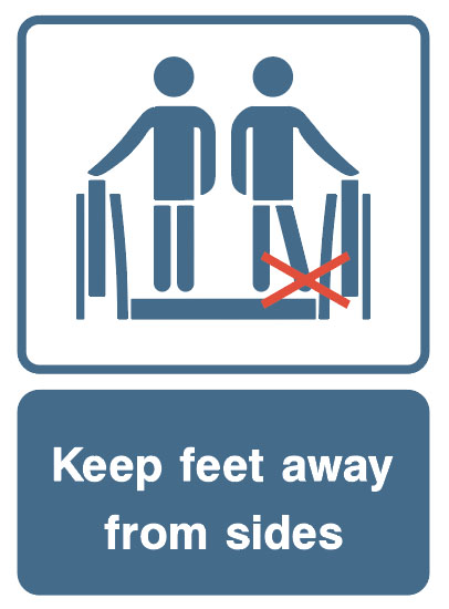 Lift And Escalator Safety - Keep Feet Away From Sides