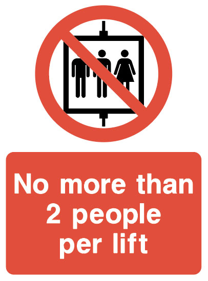 Lift And Escalator Safety - No More Than 2 People Per Lift