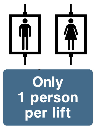 Lift And Escalator Safety - Only 1 Person Per Lift