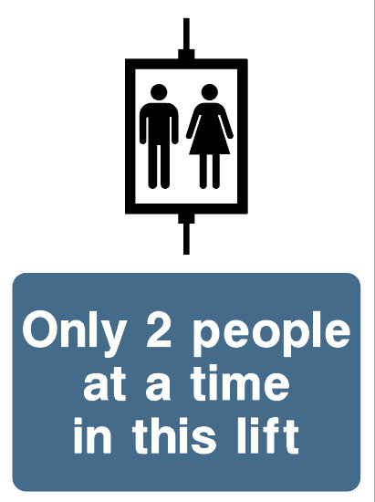 Lift And Escalator Safety - Only 2 People At a Time In This Lift