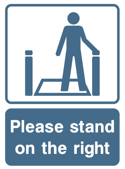 Lift And Escalator Safety - Please Stand On The Right