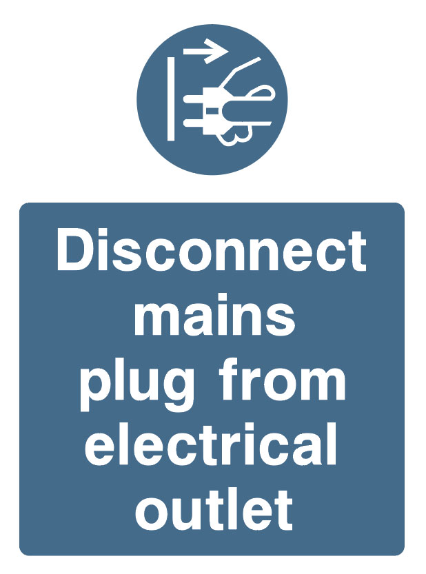 Mandatory - Machinery And General - Disconnect Mains Plug From Electrical Outlet